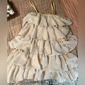 gold chiffon cocktail dress